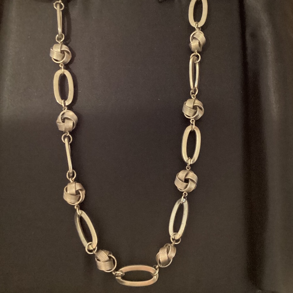 Vintage Banana Republic Gold Tone Chain Links and Knots Necklace